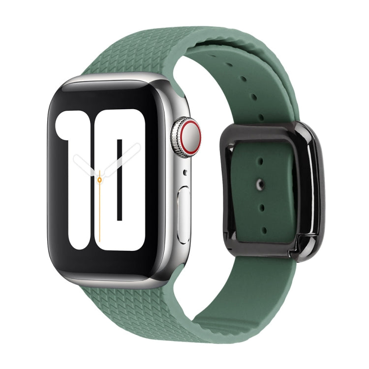 Black Buckle Silicone Watchband For Apple Watch Series, 7 41mm / 6&SE&5&4 40mm / 3&2&1 38mm, 7 45mm / 6&SE&5&4 44mm / 3&2&1 42mm