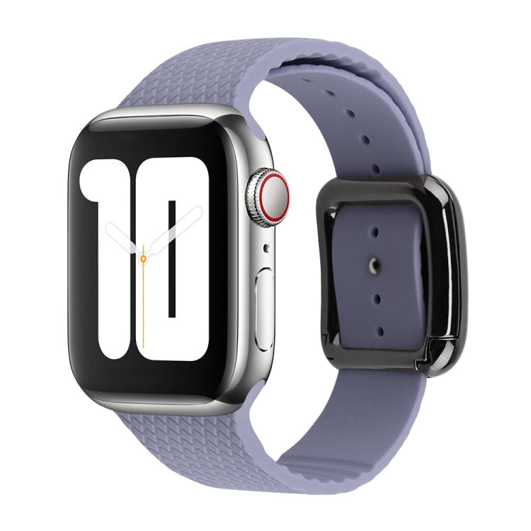 Black Buckle Silicone Watchband For Apple Watch Series, 7 41mm / 6&SE&5&4 40mm / 3&2&1 38mm, 7 45mm / 6&SE&5&4 44mm / 3&2&1 42mm