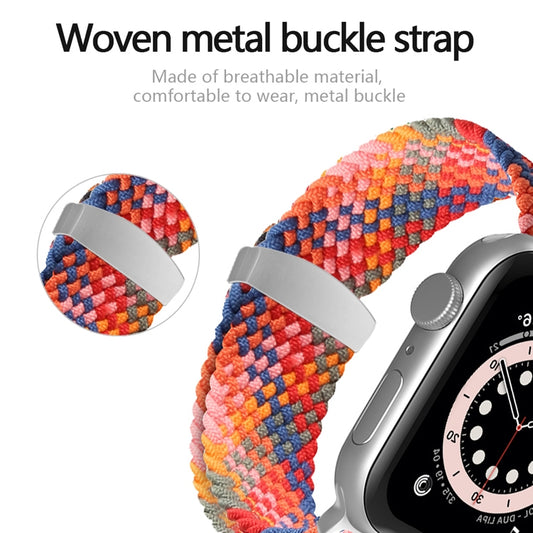 Nylon Braid Watchband For Apple Watch Series, 7 45mm / 6&SE&5&4 44mm / 3&2&1 42mm, 7 41mm / 6&SE&5&4 40mm / 3&2&1 38mm