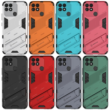Punk Armor 2 in 1 PC + TPU Shockproof Phone Case with Invisible Holder, For Realme Narzo 50A, For OPPO Realme Narzo 50A, For Realme Narzo 50i, For OPPO Realme Narzo 50i
