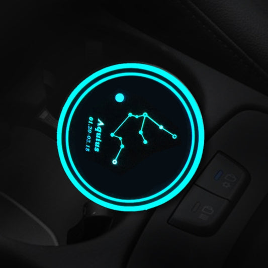 Car Constellation Series AcrylicColorful USB Charger Water Cup Groove LED Atmosphere Light, Aquarius, Aries, Virgo, Taurus, Cancer, Capricorn, Sagittarius, Leo, Pisces, Gemini, Scorpio, Libra