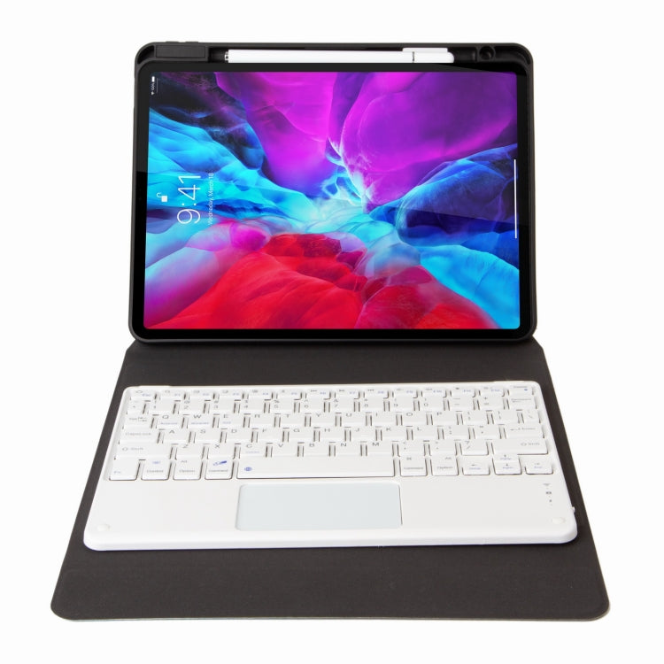 H-097C Touch Bluetooth Keyboard Leather Case with Rear Three-fold Holder, For iPad 9.7 2018 & 2017, For iPad Pro 11 inch 2021 & 2020 & 2018 / Air 2020 10.9