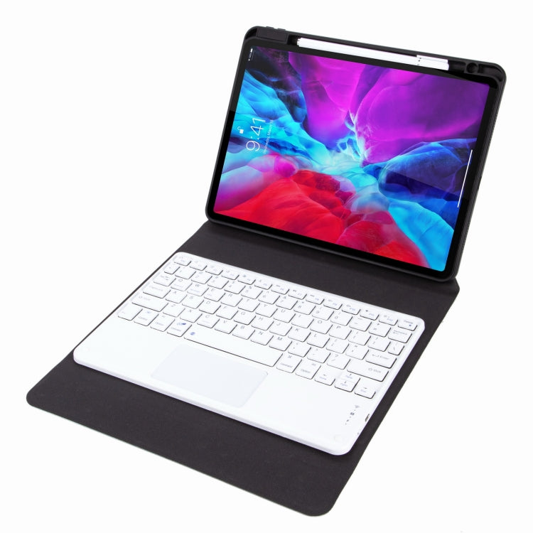 H-097C Touch Bluetooth Keyboard Leather Case with Rear Three-fold Holder, For iPad 9.7 2018 & 2017, For iPad Pro 11 inch 2021 & 2020 & 2018 / Air 2020 10.9