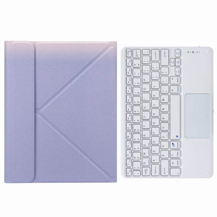 H-097C Touch Bluetooth Keyboard Leather Case with Rear Three-fold Holder, For iPad 9.7 2018 & 2017, For iPad Pro 11 inch 2021 & 2020 & 2018 / Air 2020 10.9