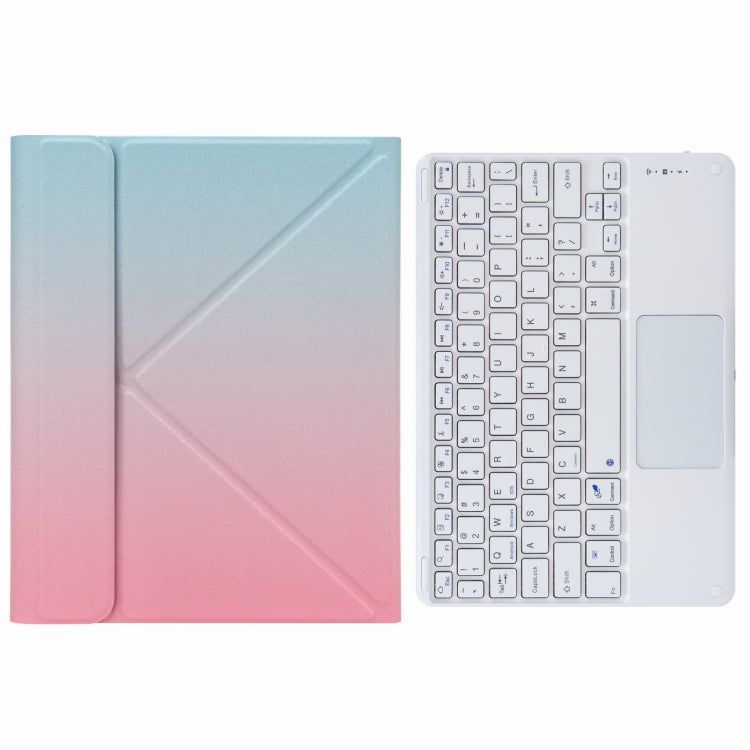 H-097C Touch Bluetooth Keyboard Leather Case with Rear Three-fold Holder, For iPad 9.7 2018 & 2017, For iPad Pro 11 inch 2021 & 2020 & 2018 / Air 2020 10.9