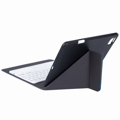 H-097CS Touch Backlight Bluetooth Keyboard Leather Case with Rear Three-fold Holder, For iPad 9.7 2018 & 2017, For iPad Pro 11 inch 2021 & 2020 & 2018 / Air 2020 10.9