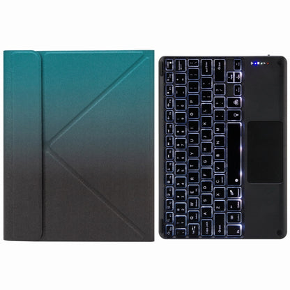 H-097CS Touch Backlight Bluetooth Keyboard Leather Case with Rear Three-fold Holder, For iPad 9.7 2018 & 2017, For iPad Pro 11 inch 2021 & 2020 & 2018 / Air 2020 10.9
