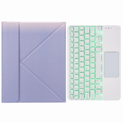 H-097CS Touch Backlight Bluetooth Keyboard Leather Case with Rear Three-fold Holder, For iPad 9.7 2018 & 2017, For iPad Pro 11 inch 2021 & 2020 & 2018 / Air 2020 10.9
