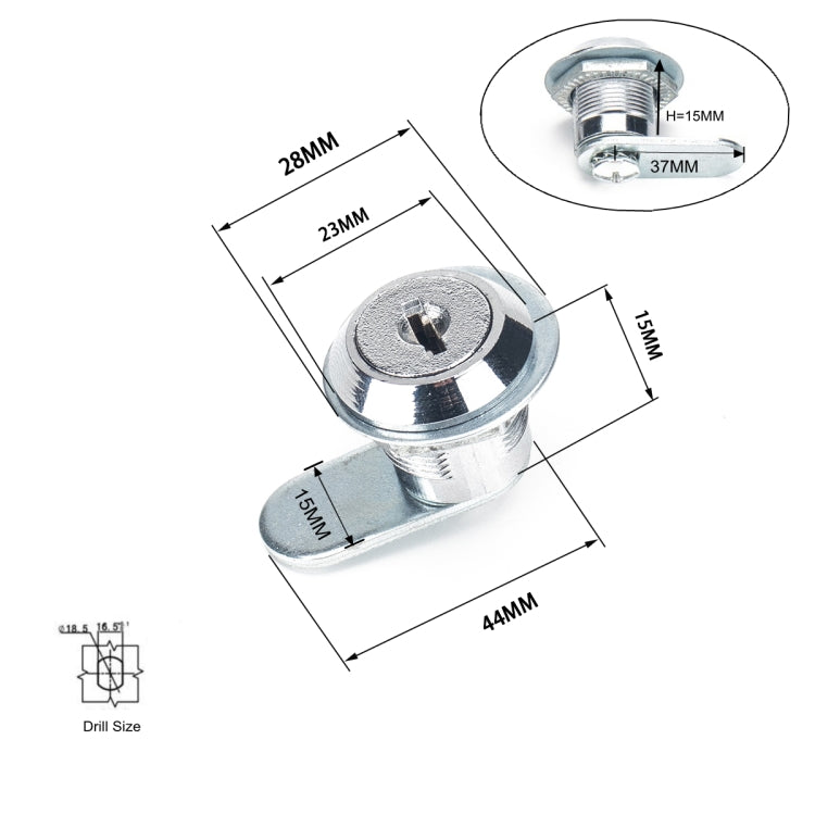 A2922-01 15mm Cylinder Drawer & Cabinet Lock Cam Locks, A2921-01, A2922-01 2 in 1, A2922-02 4 in 1