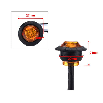 10 in 1 Truck Trailer LED Round Side Marker Lamp, A5011 Amber Light