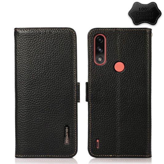 KHAZNEH Side-Magnetic Litchi Genuine Leather RFID Case, For Motorola Edge 2021, For Motorola Moto E7 Power, For Motorola Moto E20 / E40, For Motorola Edge 20, For Motorola Edge 20 Lite, For Motorola Edge 20 Pro, For Motorola Edge S 5G / G100           ...