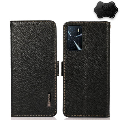 KHAZNEH Side-Magnetic Litchi Genuine Leather RFID Case, For OPPO A16, For OPPO A54 4G, For OPPO A55 5G, For OPPO A55s 5G JP Version, For OPPO A93 5G, For OPPO F19 Pro, For OPPO F19 Pro+ 5G / Reno5 Z / A94 5G, For OPPO F19                               ...