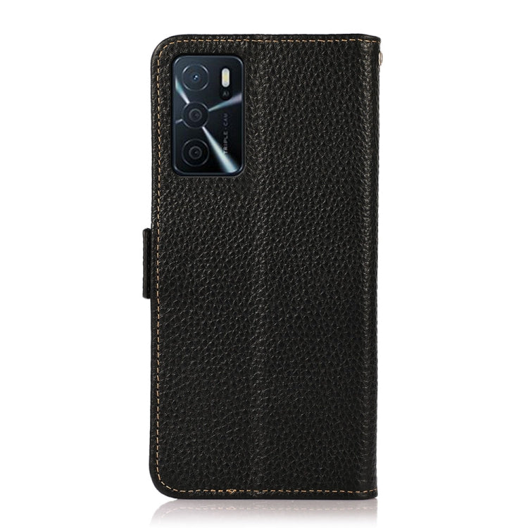 KHAZNEH Side-Magnetic Litchi Genuine Leather RFID Case, For OPPO A16, For OPPO A54 4G, For OPPO A55 5G, For OPPO A55s 5G JP Version, For OPPO A93 5G, For OPPO F19 Pro, For OPPO F19 Pro+ 5G / Reno5 Z / A94 5G, For OPPO F19                               ...