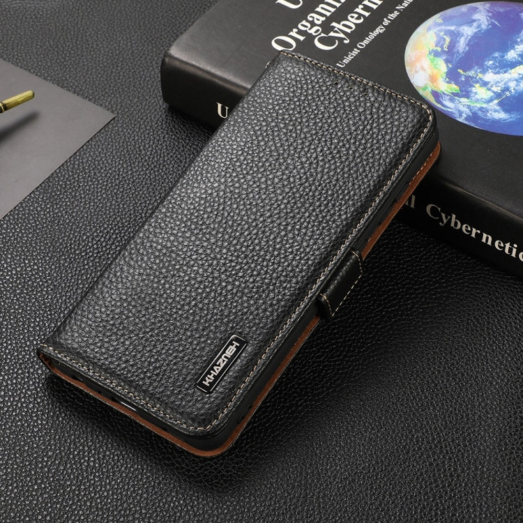 KHAZNEH Side-Magnetic Litchi Genuine Leather RFID Case, For OPPO A16, For OPPO A54 4G, For OPPO A55 5G, For OPPO A55s 5G JP Version, For OPPO A93 5G, For OPPO F19 Pro, For OPPO F19 Pro+ 5G / Reno5 Z / A94 5G, For OPPO F19                               ...