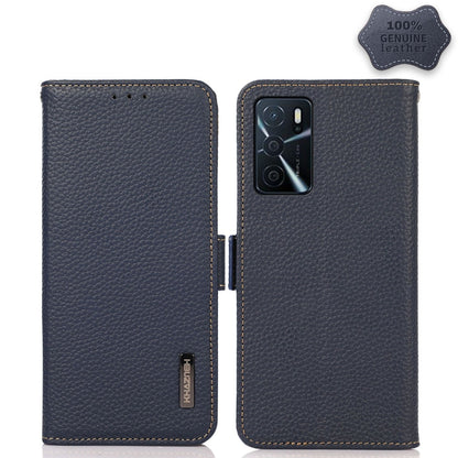 KHAZNEH Side-Magnetic Litchi Genuine Leather RFID Case, For OPPO A16, For OPPO A54 4G, For OPPO A55 5G, For OPPO A55s 5G JP Version, For OPPO A93 5G, For OPPO F19 Pro, For OPPO F19 Pro+ 5G / Reno5 Z / A94 5G, For OPPO F19                               ...