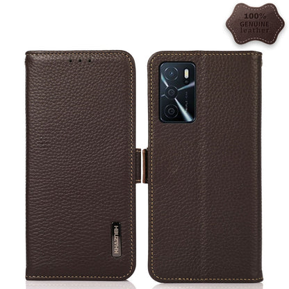 KHAZNEH Side-Magnetic Litchi Genuine Leather RFID Case, For OPPO A16, For OPPO A54 4G, For OPPO A55 5G, For OPPO A55s 5G JP Version, For OPPO A93 5G, For OPPO F19 Pro, For OPPO F19 Pro+ 5G / Reno5 Z / A94 5G, For OPPO F19                               ...