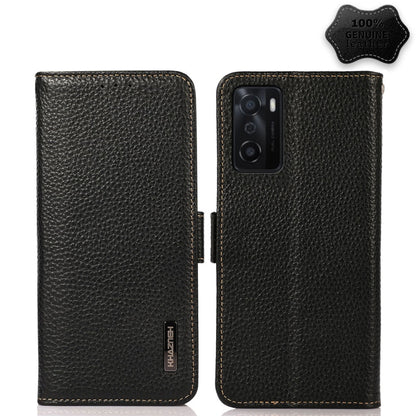 KHAZNEH Side-Magnetic Litchi Genuine Leather RFID Case, For OPPO A16, For OPPO A54 4G, For OPPO A55 5G, For OPPO A55s 5G JP Version, For OPPO A93 5G, For OPPO F19 Pro, For OPPO F19 Pro+ 5G / Reno5 Z / A94 5G, For OPPO F19                               ...