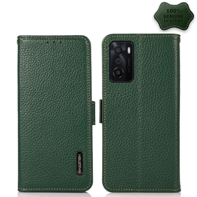KHAZNEH Side-Magnetic Litchi Genuine Leather RFID Case, For OPPO A16, For OPPO A54 4G, For OPPO A55 5G, For OPPO A55s 5G JP Version, For OPPO A93 5G, For OPPO F19 Pro, For OPPO F19 Pro+ 5G / Reno5 Z / A94 5G, For OPPO F19                               ...
