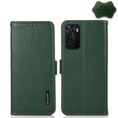 KHAZNEH Side-Magnetic Litchi Genuine Leather RFID Case, For OPPO A16, For OPPO A54 4G, For OPPO A55 5G, For OPPO A55s 5G JP Version, For OPPO A93 5G, For OPPO F19 Pro, For OPPO F19 Pro+ 5G / Reno5 Z / A94 5G, For OPPO F19                               ...