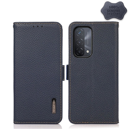 KHAZNEH Side-Magnetic Litchi Genuine Leather RFID Case, For OPPO A16, For OPPO A54 4G, For OPPO A55 5G, For OPPO A55s 5G JP Version, For OPPO A93 5G, For OPPO F19 Pro, For OPPO F19 Pro+ 5G / Reno5 Z / A94 5G, For OPPO F19                               ...