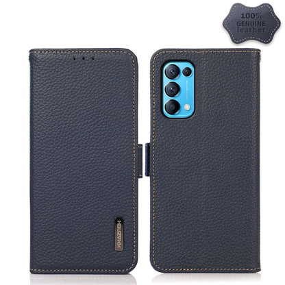 KHAZNEH Side-Magnetic Litchi Genuine Leather RFID Case, For OPPO A16, For OPPO A54 4G, For OPPO A55 5G, For OPPO A55s 5G JP Version, For OPPO A93 5G, For OPPO F19 Pro, For OPPO F19 Pro+ 5G / Reno5 Z / A94 5G, For OPPO F19                               ...