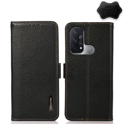 KHAZNEH Side-Magnetic Litchi Genuine Leather RFID Case, For OPPO A16, For OPPO A54 4G, For OPPO A55 5G, For OPPO A55s 5G JP Version, For OPPO A93 5G, For OPPO F19 Pro, For OPPO F19 Pro+ 5G / Reno5 Z / A94 5G, For OPPO F19                               ...