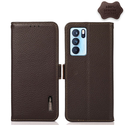 KHAZNEH Side-Magnetic Litchi Genuine Leather RFID Case, For OPPO A16, For OPPO A54 4G, For OPPO A55 5G, For OPPO A55s 5G JP Version, For OPPO A93 5G, For OPPO F19 Pro, For OPPO F19 Pro+ 5G / Reno5 Z / A94 5G, For OPPO F19                               ...