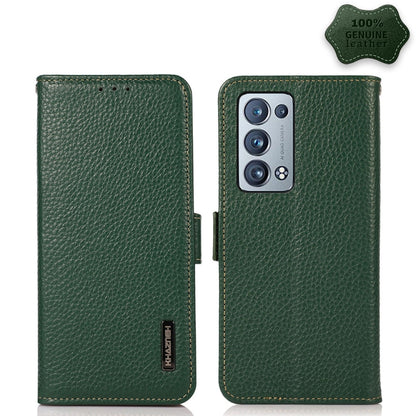 KHAZNEH Side-Magnetic Litchi Genuine Leather RFID Case, For OPPO A16, For OPPO A54 4G, For OPPO A55 5G, For OPPO A55s 5G JP Version, For OPPO A93 5G, For OPPO F19 Pro, For OPPO F19 Pro+ 5G / Reno5 Z / A94 5G, For OPPO F19                               ...