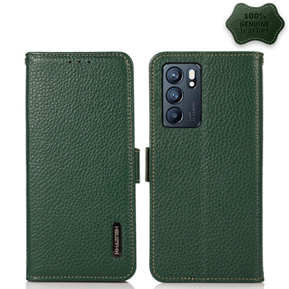 KHAZNEH Side-Magnetic Litchi Genuine Leather RFID Case, For OPPO A16, For OPPO A54 4G, For OPPO A55 5G, For OPPO A55s 5G JP Version, For OPPO A93 5G, For OPPO F19 Pro, For OPPO F19 Pro+ 5G / Reno5 Z / A94 5G, For OPPO F19                               ...