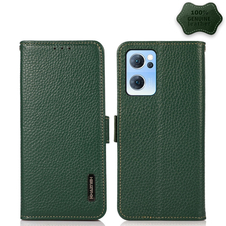 KHAZNEH Side-Magnetic Litchi Genuine Leather RFID Case, For OPPO A16, For OPPO A54 4G, For OPPO A55 5G, For OPPO A55s 5G JP Version, For OPPO A93 5G, For OPPO F19 Pro, For OPPO F19 Pro+ 5G / Reno5 Z / A94 5G, For OPPO F19                               ...