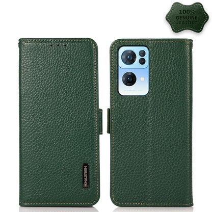 KHAZNEH Side-Magnetic Litchi Genuine Leather RFID Case, For OPPO A16, For OPPO A54 4G, For OPPO A55 5G, For OPPO A55s 5G JP Version, For OPPO A93 5G, For OPPO F19 Pro, For OPPO F19 Pro+ 5G / Reno5 Z / A94 5G, For OPPO F19                               ...
