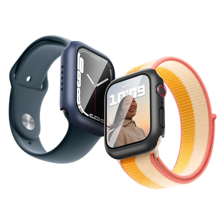 ROCK Étui 2-en-1 cadre PC + protecteur d'écran en verre trempé, pour Apple Watch Series 9 / 8 / 7 41mm, pour Apple Watch Series 9 / 8 / 7 45mm