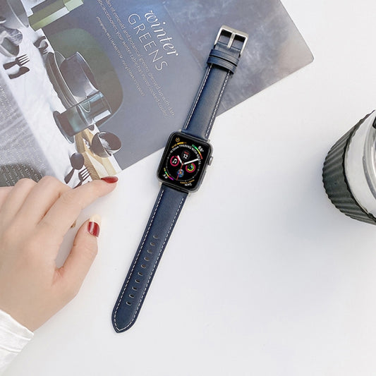 Bracelet en cuir véritable pour Apple Watch séries 7 (41 mm), 6, SE, 5, 4 (40 mm), 3, 2, 1 (38 mm), 7 (45 mm), 6, SE, 5, 4 (44 mm), 3, 2, 1 (42 mm)