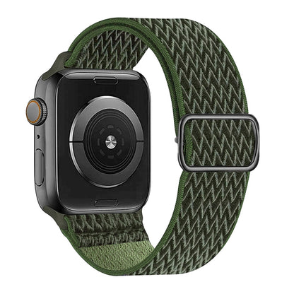 Bracelet en nylon texturé en W pour Apple Watch Series 7 41 mm / 6&SE&5&4 40 mm / 3&2&1 38 mm, 7 45 mm / 6&SE&5&4 44 mm / 3&2&1 42 mm