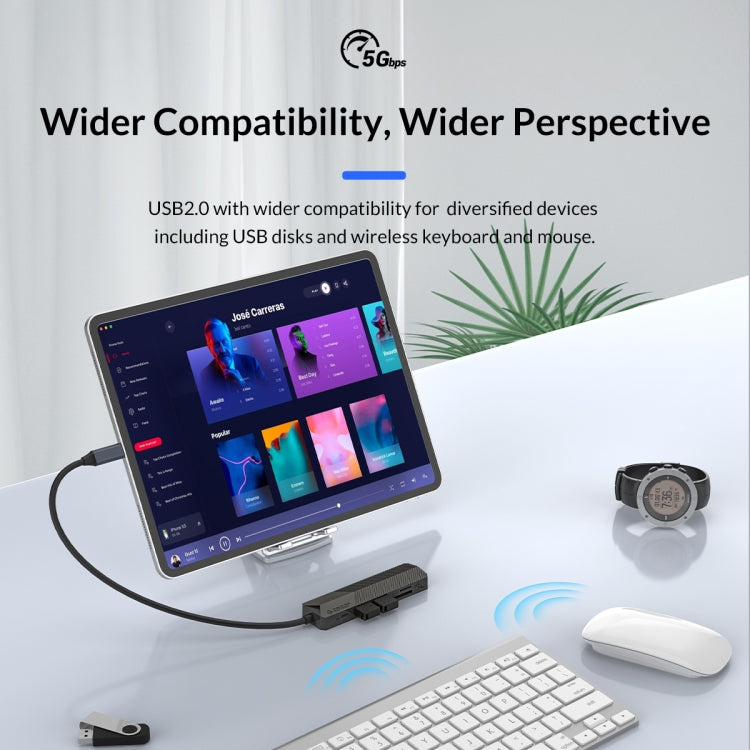 ORICO MDK-5P-GY-BP 5 In 1 Type-C / USB-C Multifunctional Docking Station, MDK-5P-GY-BP