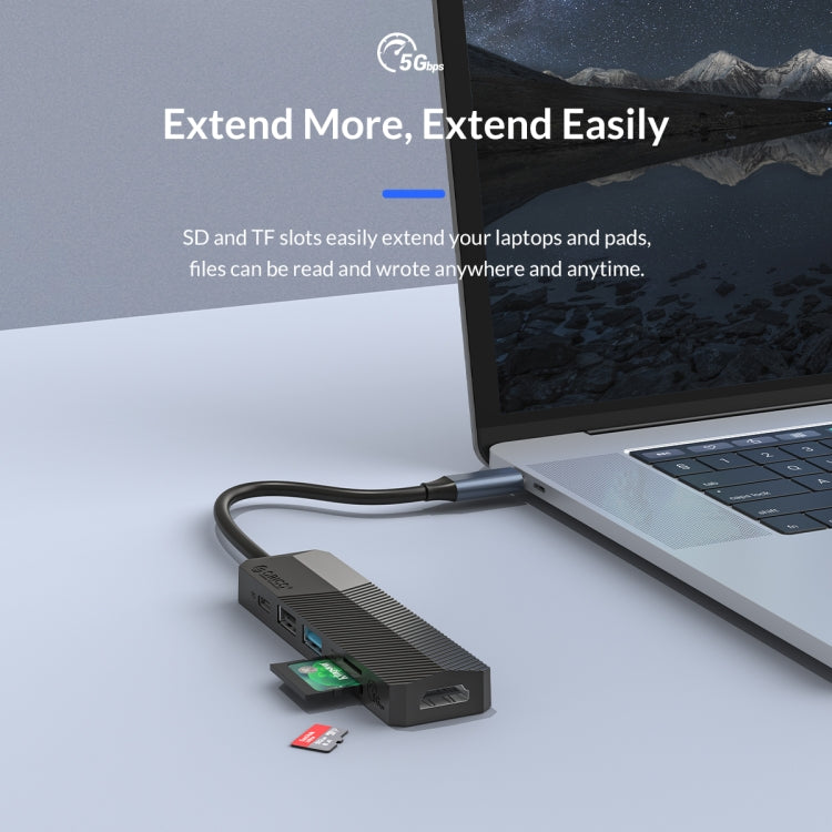 ORICO MDK-5P-GY-BP 5 In 1 Type-C / USB-C Multifunctional Docking Station, MDK-5P-GY-BP