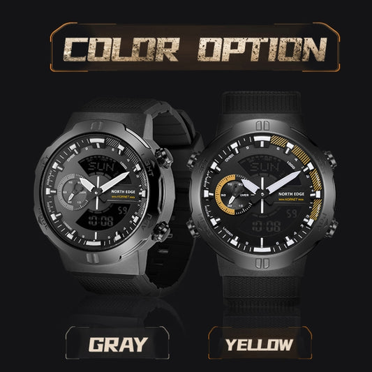 Montre de sport lumineuse pour homme NORTH EDGE HORNET avec double alarme numérique et affichage lumineux, HORNET