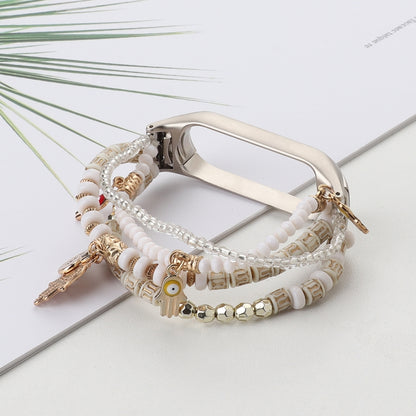 Mori Style Beaded Bracelet Watchband, For Xiaomi Mi Band 3 & 4, For Xiaomi Mi Band 5 & 6