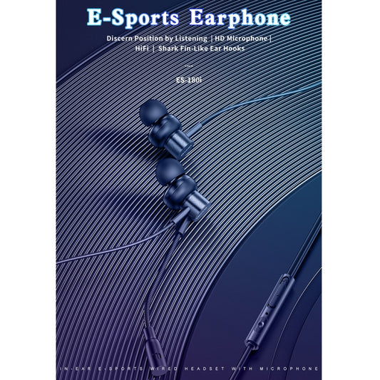 awei ES-180i In-ear E-sports Wired Earphone with Microphone, ES-180i