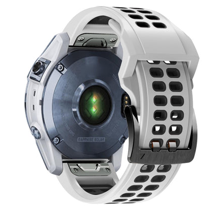 Dual Row Holes Two-color Silicone Watchband, 22mm, 26mm