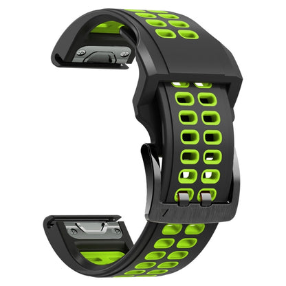 Dual Row Holes Two-color Silicone Watchband, 22mm, 26mm