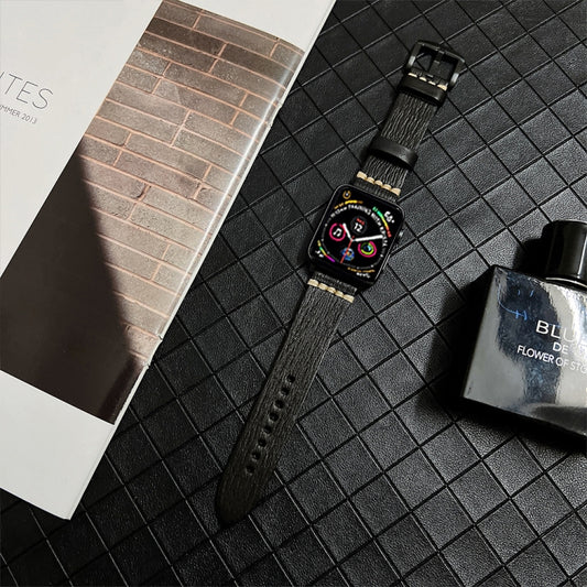 Genuine Leather Watchband For Apple Watch Series, 7 41mm / 6&SE&5&4 40mm / 3&2&1 38mm, 7 45mm / 6&SE&5&4 44mm / 3&2&1 42mm