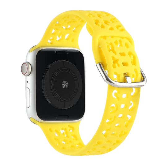 Hollow Out Silicone Watchband For Apple Watch Series, 7 41mm / 6&SE&5&4 40mm / 3&2&1 38mm, 7 45mm / 6&SE&5&4 44mm / 3&2&1 42mm