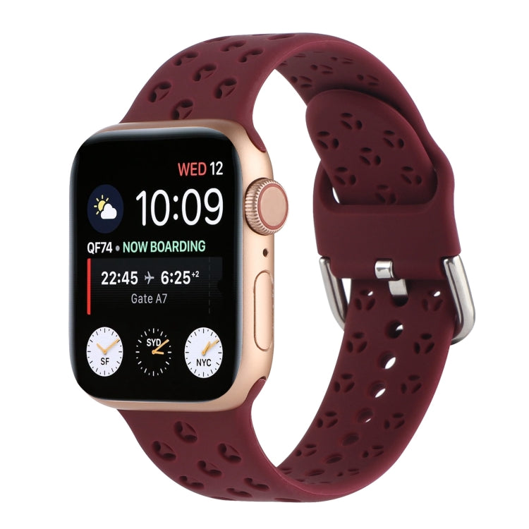 Hollow Out Silicone Watchband For Apple Watch Series, 7 41mm / 6&SE&5&4 40mm / 3&2&1 38mm, 7 45mm / 6&SE&5&4 44mm / 3&2&1 42mm