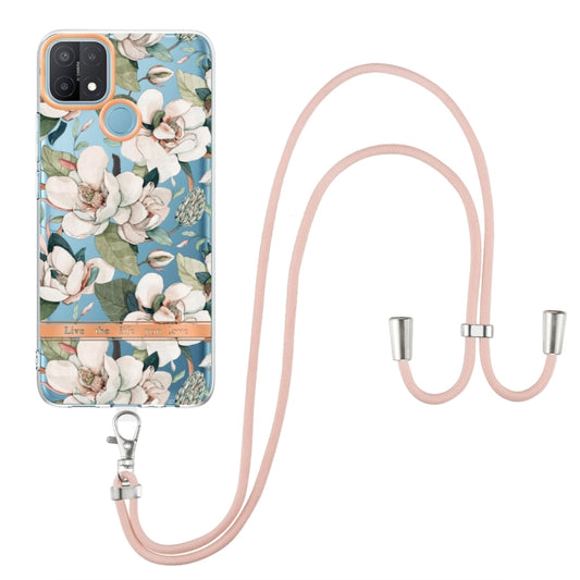 Flowers Series TPU Phone Case with Lanyard, For OPPO A15 / A15S, For OPPO A55 5G / A53S 5G / A54 4G / A16 / A54S 4G, For OPPO A74 5G / A93 5G / A54 5G / A93S 5G, For OPPO A94 5G, For OPPO Realme 8i, For OPPO Reno6 5G, For OPPO Reno6 Pro+ 5G