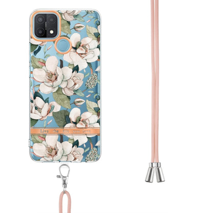 Flowers Series TPU Phone Case with Lanyard, For OPPO A15 / A15S, For OPPO A55 5G / A53S 5G / A54 4G / A16 / A54S 4G, For OPPO A74 5G / A93 5G / A54 5G / A93S 5G, For OPPO A94 5G, For OPPO Realme 8i, For OPPO Reno6 5G, For OPPO Reno6 Pro+ 5G