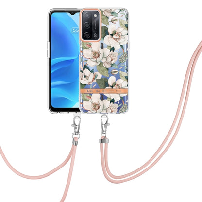 Flowers Series TPU Phone Case with Lanyard, For OPPO A15 / A15S, For OPPO A55 5G / A53S 5G / A54 4G / A16 / A54S 4G, For OPPO A74 5G / A93 5G / A54 5G / A93S 5G, For OPPO A94 5G, For OPPO Realme 8i, For OPPO Reno6 5G, For OPPO Reno6 Pro+ 5G