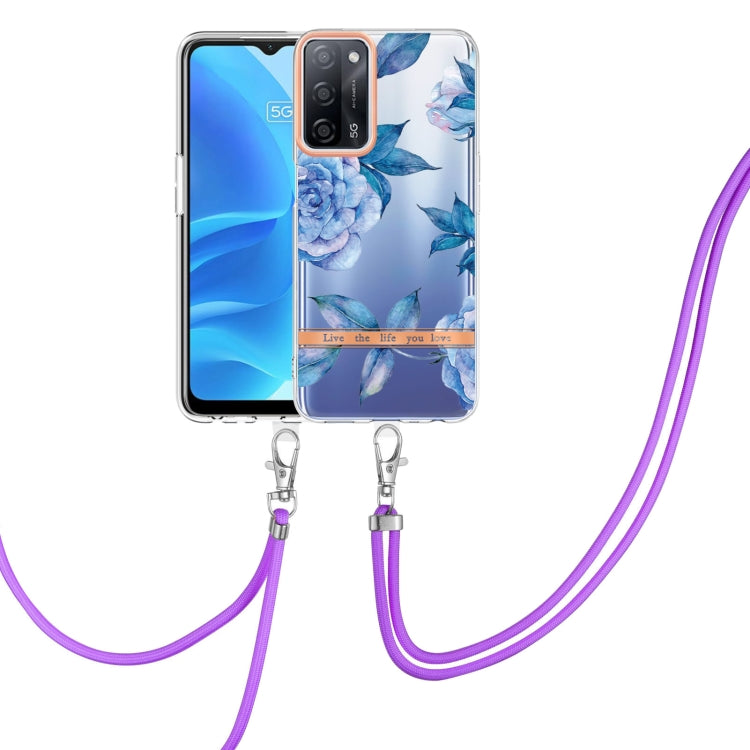 Flowers Series TPU Phone Case with Lanyard, For OPPO A15 / A15S, For OPPO A55 5G / A53S 5G / A54 4G / A16 / A54S 4G, For OPPO A74 5G / A93 5G / A54 5G / A93S 5G, For OPPO A94 5G, For OPPO Realme 8i, For OPPO Reno6 5G, For OPPO Reno6 Pro+ 5G