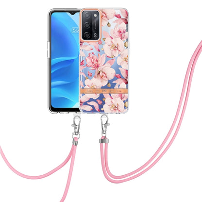 Flowers Series TPU Phone Case with Lanyard, For OPPO A15 / A15S, For OPPO A55 5G / A53S 5G / A54 4G / A16 / A54S 4G, For OPPO A74 5G / A93 5G / A54 5G / A93S 5G, For OPPO A94 5G, For OPPO Realme 8i, For OPPO Reno6 5G, For OPPO Reno6 Pro+ 5G