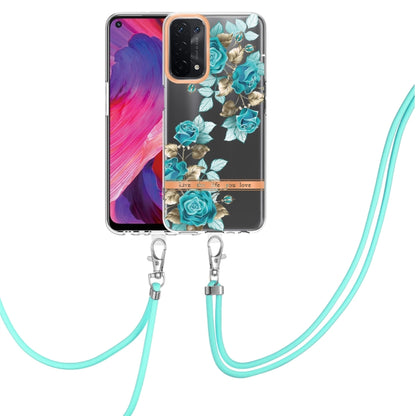 Flowers Series TPU Phone Case with Lanyard, For OPPO A15 / A15S, For OPPO A55 5G / A53S 5G / A54 4G / A16 / A54S 4G, For OPPO A74 5G / A93 5G / A54 5G / A93S 5G, For OPPO A94 5G, For OPPO Realme 8i, For OPPO Reno6 5G, For OPPO Reno6 Pro+ 5G
